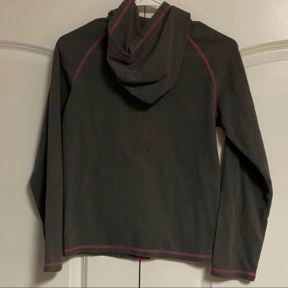 North Face gray pink full zip fleece hoodie jacket 14 16 XL - Picture 3 of 5
